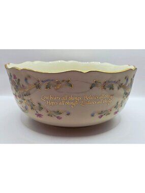 Lenox Love Is Collection 8-inch Centerpiece Wedding Bowl Ivory Porcelain USA